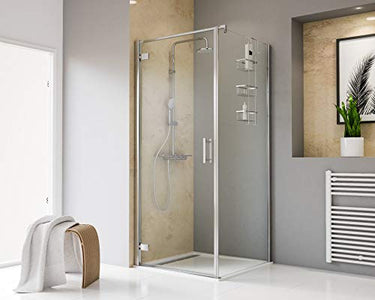 Schulte Toura Plus Drehtür pendelbar mit Seitenwand, Profile chromoptik, Sicherheitsglas klar hell inkl, Fixil-Glassiegel, EP666218-5 41 500 02 68 39 im Sale